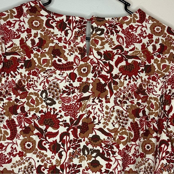 NEW Sam Edelman Dakota Shirred Puff Sleeve Top Seed Pearl Bouquet Women’s XL - Picture 11 of 12